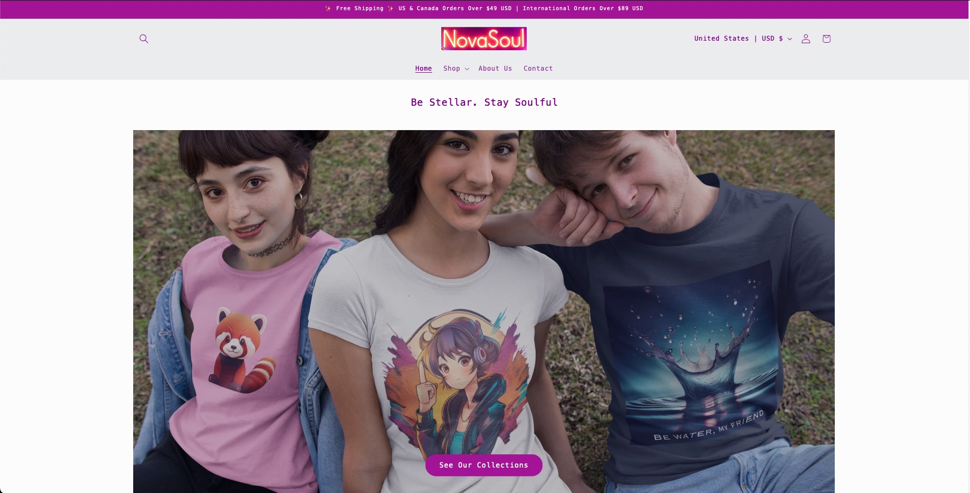NovaSoul Shopify store