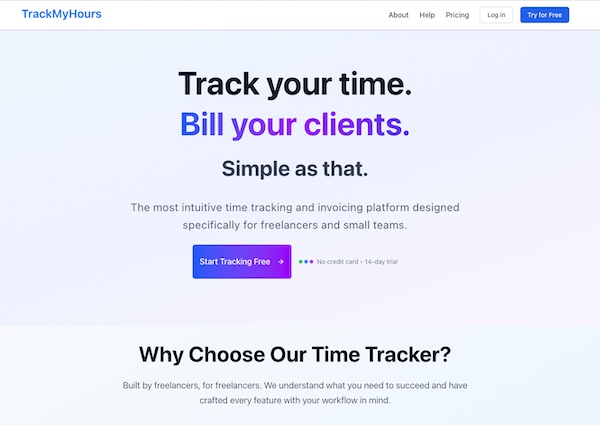 TrackMyHours time tracking app
